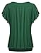 Helloacc Dressy Shirts for Women, Ladies Plain Casual V Neck Basic Career Tee Shirts Lightweight Soft Short Ruffled Sleeve Tops Summer Flattering Blouses for Office Woman Green L