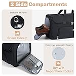 Garment Bags with Wheels, Garment Convertible Weekender Bags, Large Carry On Garment Bags for Travel, Duffle Bag Garment Bag (Black, Medium) - Image 3