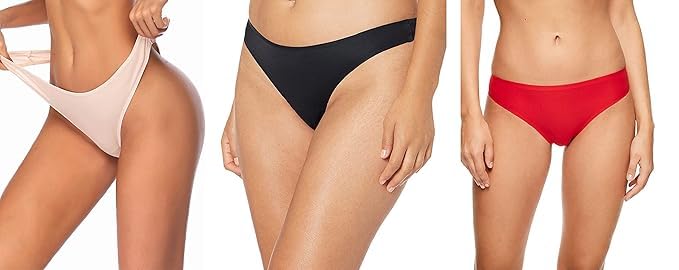 Women's Classic Bikini Bottom Thong Panty | Women Seamless Panty | Low Rise Sexy, Pack of -3 (in, Alpha, S, 3, Off White Black Red)-image-24