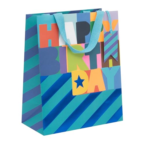 Glick Große Geschenktüte, Vivid Cobalt, 315 x 260 x 135 mm, Luxuriöse recycelbare Tasche für Geburtstage & Feiern