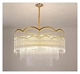  CEKOCK Lustre de luxe moderne, lustre de salon simple et élégant, lampes à pampilles en verre anciennes (taille: 80 * 45 cm)