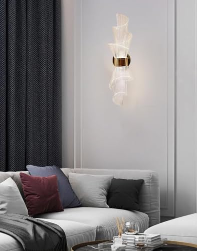Image of blissbells Modern Designer LED Wall Light for Home Decor | Decorative Spiral Metal Wall Lamp with Warm White Light | Luxury Indoor Wall Sconce for Living Room, Bedroom & Hallway