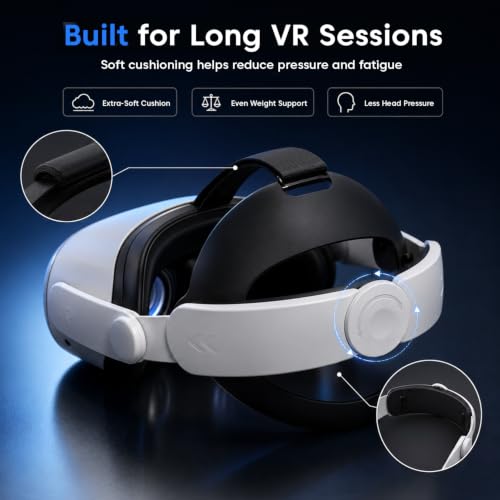 Image of Sounce Head Strap for Meta Quest 3 /3S - Adjustable Replacement VR Strap with Ergonomic Cushion, ABS Build, Lightweight Comfort Fit, No-Tool Install, VR Accessories (No VR Headset Included) | White