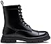 Jousen Mens Boots Casual Fashion Motorcycle Waterproof Combat Boots For Men(AMY8415 black 10)