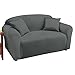 Collections Etc Jersey Stretch Slipcover Furniture Protector, Grey, Loveseat