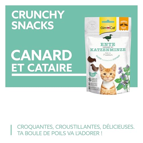 GimCat Crunchy Snacks Canard avec Herbe à Chat - Friandise pour Chat croustillante et Riche en protéines - 1 Sachet (1 x 50 g) – Image 3