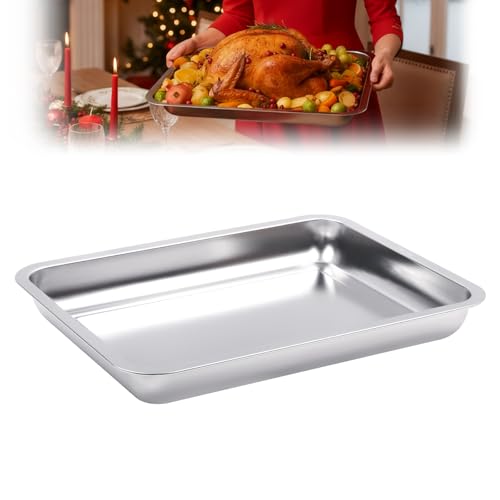 KAMaster 15.5 in 304 Stainless Steel Roasting Pan Non-Stick Big