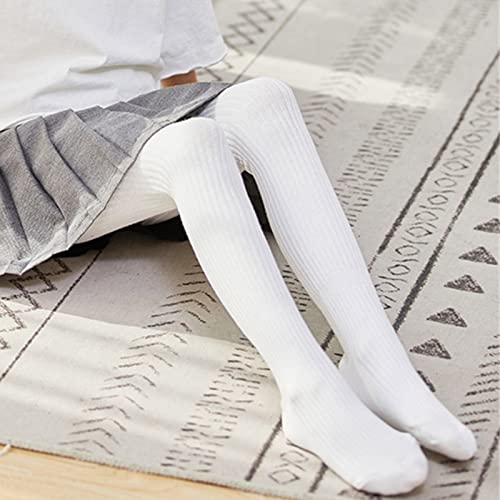 Baby Tights Cable Knit Leggings Stockings Pantyhose Ruffle Ribbed Knit Stocking Warm Bottom Pants For School Uniform White #TOP1