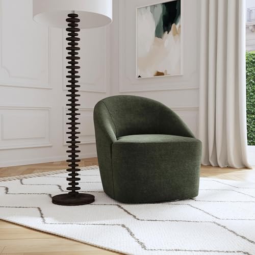 Sillón giratorio tapizado verde miniatura 2