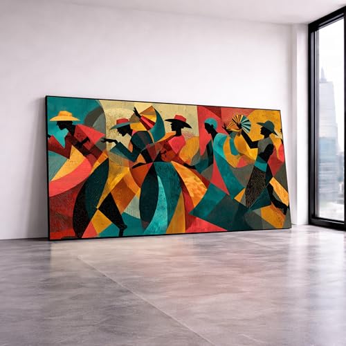 Impression sur toile de maître afro-américaine avec cadre intérieur en bois
