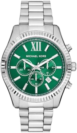 Michael Kors Lexington Watch for Men, 44mm Quartz Chronograph Movement with Stainless Steel Strap