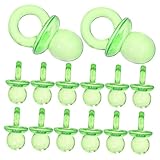 FIXOSHEE Mini Chupetes Acrílicos Transparentes Verdes Decoración y Regalos para Shower para Fiestas de Recién Nacidos y Temáticos