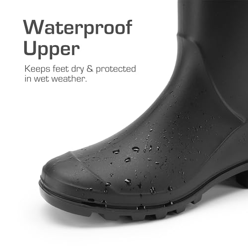 Bottes de pluie femmes avec doublure moelleuse chaude col - 6