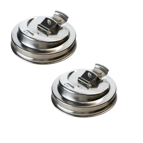 CHOULULUED 2PCS Mason Jar Drinking Lids Stainless Steel Wide Mouth Mason Jar Sip Lid Accessories Anticracking Leak Proof Seal Flip Cap Cover Airtight Accessories for Drink