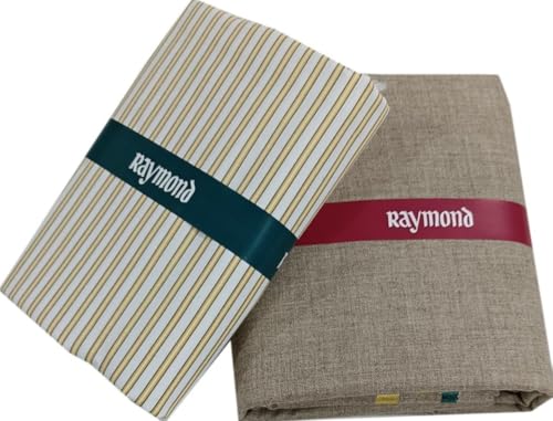 Image of Raymond Premium Unstitched Formal Shirt Fabric, Cotton Blend Stripes, 150 x 150 cm, Regular Fit, Professional Wear Collection