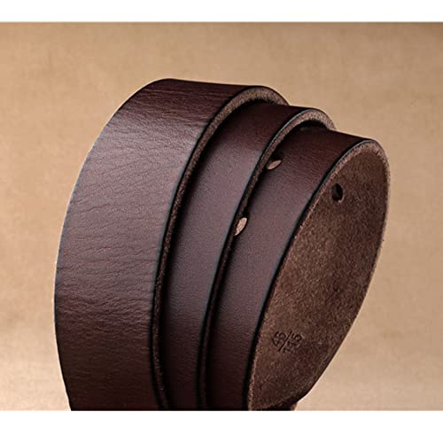 Western Cowboy Belts,Metal Brass Rhino Belt Buckle with Genuine Leather Belt Casual Jeans,Reddish Brown,120CM/47.3''4