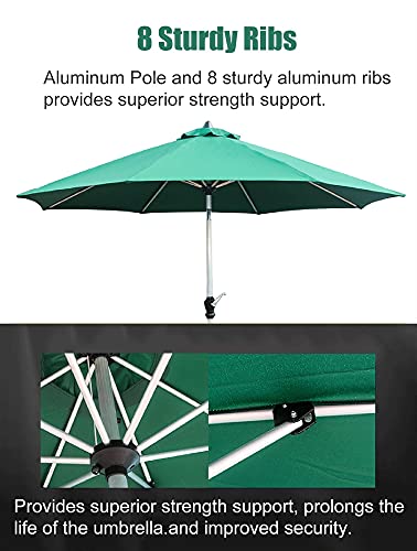 9FT Garden Umbrella with Crank & Tilt, Weatherproof Patio Market Parasol for Outdoor Pool & Garden, UV Protected 2.7M Sunshade Canopy, Perfect for Decks and Patios - Image 2