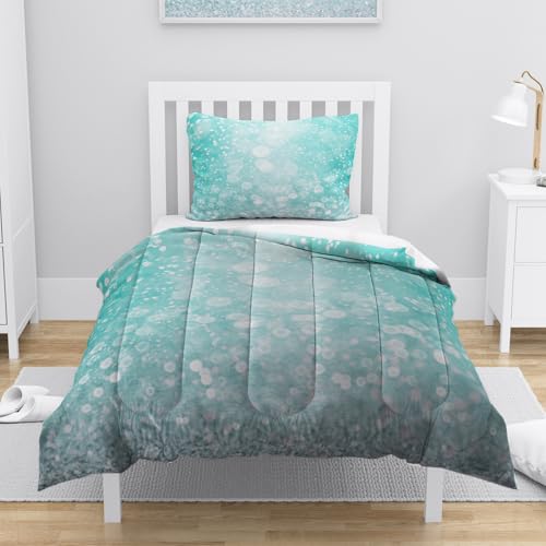Edredón Invierno Agua Blanca Verde Edredón Nórdico Microfibra Edredon Invierno Ligero Cómodo Duvet 4 Temporadas Edredones Transpirable Nordico Cama Lavable+2 Fundas de Almohada (50x75cm) 172x218cm