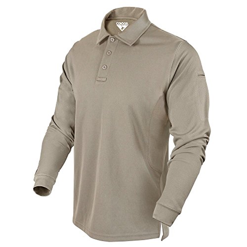 Condor Outdoor Performance Long Sleeve Tactical Polo Shirt (Sand, Large)