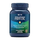 GNC Triple Strength Fish Oil Omega 3 Supplement, 1000mg EPA and DHA, Supports Heart, Brain, Skin, Eye and Joint Health, 60 Softgels