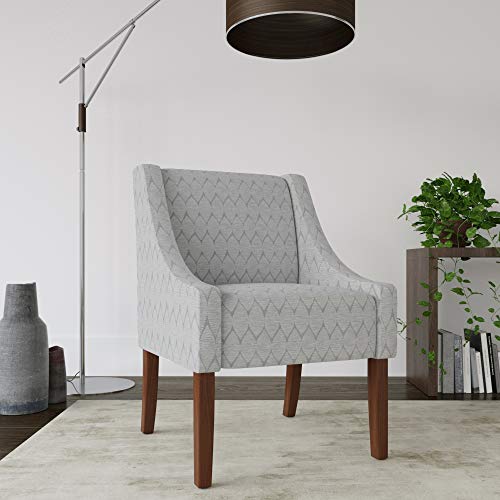 Image of HomePop Classic Swoop Arm Accent Chair - Gray Leaf