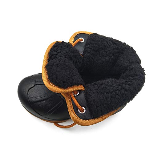 Amoji Kid Snow Boots Boy Warm Faux Fur Lined Lining Outdoor Fleece Mud Girl Ferry Fuzzy Liner Furry Winter Shoes 9908 Youth Child Khaki 3-4 Big Kid #TOP6