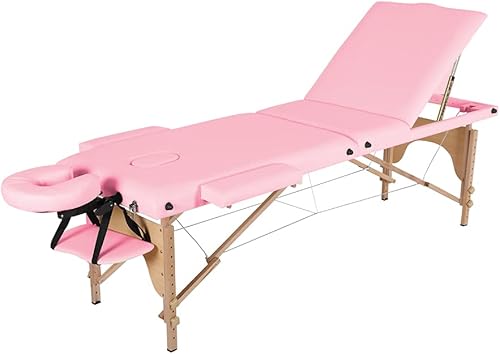 Mesa de masaje portátil, cama de masaje de 3 patas de madera, 84 pulgadas, mesa de spa plegable de terapia para una sola persona, para masaje,