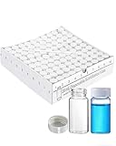 ZHUMIYSO 20 ml Scintillation Vials - 100 PCS Borosilicate Glass Vials with 22-400 White Screw Caps - Polypropylene Caps with Silver Aluminum Foil PE Liner - Lab Liquid Scintillation Counting Vial