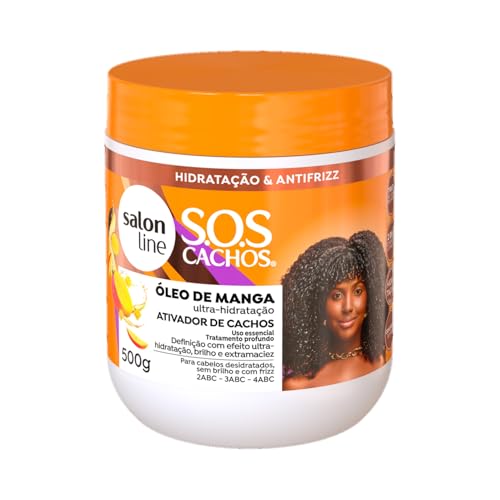 Salon Line, Ativador de Cachos, SOS Cachos, Óleo de Manga, Vegano - Para Cabelos Ondulados, Cacheados e Crespos, 500 g