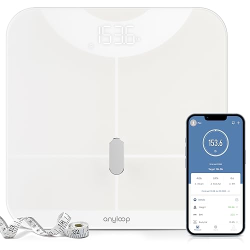 Anyloop Large LED Display Scale, Digital Bathroom Scales for Weight