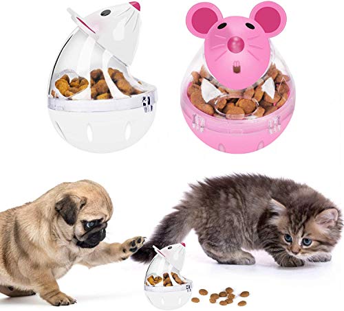 ZTZ 2 peças de brinquedo para gatos em forma de copo, bola de tratamento de QI de gota de água, brin