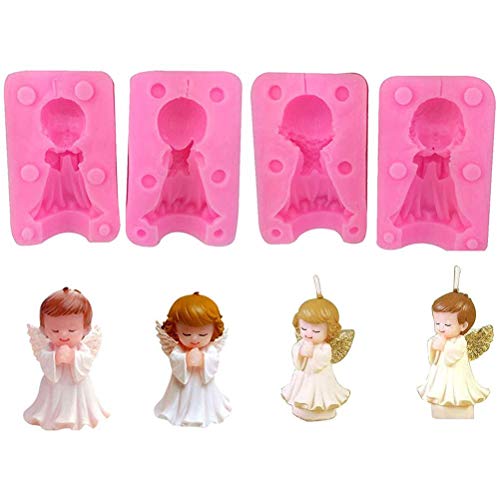 HEEPDD Diseño de Silicona de ángel, Silicona de Grado Alimenticio para Decoración de Pasteles y Magdalenas, Fácil de Usar para Hornear y Manualidades (niño ángel)