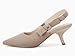 Coutgo Womens Slingback Kitten Heels Closed Pointed Toe Bowknot Knitted Slip On Work Pumps Dress Shoes, Light Coffee, Size 10