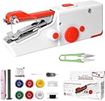 Machine à coudre portable,Mini Machine à coudre les mains électrique, machine à coudre portable avec 2 Modes & Accessoires à coudre,Idéal pour les débutants & Réparation rapide de vêtements et de tissus