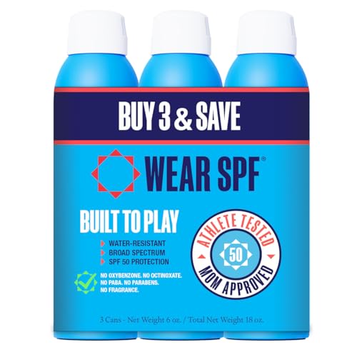 Wear SPF Performance Sport Sunscreen Spray Water & Sweat-Resistant SPF 50 3-pack