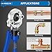 VORXEON Copper pipe Pro press crimper 8 Ton Hydraulic Tube Fittings Crimping Tool with Vus Dies 1/2
