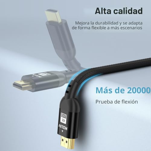 Miniatura 2 de Diyanisly Cable Hdmi 4k De 15 M, Cable Hdmi 2.0 De Alta Velocidad De 18 Gbps, Trenzado, Compatible Con 4k A 60 Hz, 2k A 120 Hz, Hdr Dinámico, Arc, Compatible Con Ordenadores Portátiles, Pc Y Hdtv