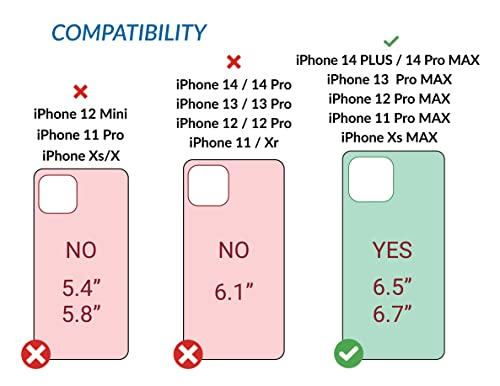 Monsoon [Mohawk] Genuine Leather Case Holster With Belt Clip For Iphone 14 Plus / Iphone 14 Pro Max / 13 Pro Max / 12 Pro Max / 11 Pro Max/ Xs Max - Fits 6.5" And 6.7" Iphone With Slim-Medium Case #TOP1