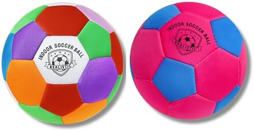 Indoor Soccer Balls Size 4, Soft Safe Silent Soccer Ball for Inside House Kids Aged 8-12 Youth Fun Soccer Gifts for Girls Boys Birthday Christmas