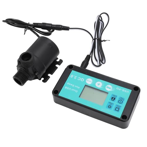 Kit de Bomba de Agua Solar, Bomba de Agua con Sincronización Ajustable de Flujo de 12 V 800 L/H para Circulación de Piscinas de Riego Rural 100-240 V (sin Panel Solar) (Enchufe