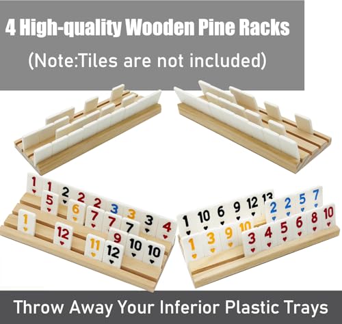 4 estantes de madera para Rummy para juego Rummikub miniatura 2