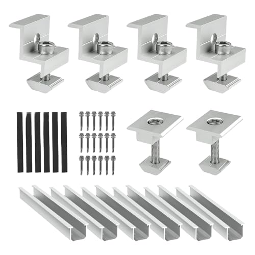 Juego de 6 soportes prácticos para paneles solares adecuados para techos planos, techos inclinados, azulejos de cemento, barcos, yates, soportes solares