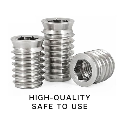 Visxcnu Packung Mit 30Pcs M5 Zinklegierung Möbel Hex Antrieb Nuss Gewindeeinsatz Holzeinsatz Muttern Sortiment,Innensechskant Antriebskopfschraube Kohlenstoffstahl Insert Muttern Gewinde