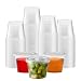 TashiBox 100 Sets 5.5 oz Disposable Plastic Cups with Lids Souffle Cups Portion Cups Dressing Condiment Cups