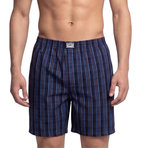 Image of Levi's 024 Boxer Shorts for Men | 100% Poplin Cotton | Checked Men's Boxers | Durable & Breathable | Smooth Hand-Feel | Inner Elastic Waistband | Functional Fly | Relaxed Leg Opening | Pack of 1