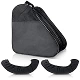 Clysee 3 Pcs Roller Skate Bag and Ice Blade Cover Set Adjustable Shoulder Strap Fits Quad Inline Skates and...