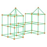 VEVOR Fort Building Kit for Kids, 140PCS Glow in The Dark STEM Building Toys, Educational Gift for 4 5 6 7 8+ Year Old Boys & Girls Indoor Outdoor Kids Fort Building Kit with 96 Rods and 44 Balls