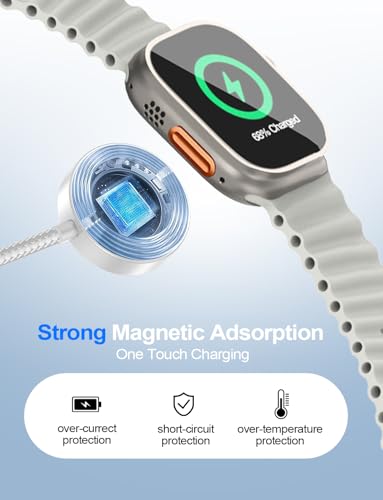 Image of Travel Essentials,Multi Charging Cable for Apple Watch Charger /iPhone /Samsung Charger,Type C /Lightning /iWatch /Micro Charging Cable for iWatch Ultra /10-2 /iPhone /Galaxy /Airpods[1.8M]-Multicolor