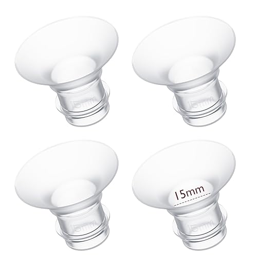 Image of Momcozy Flange Insert 15mm Compatible with 24mm Flange/Shield of Most Pumps, Insert for Breast Pump Replacement Accessories, 4PCS 15mm