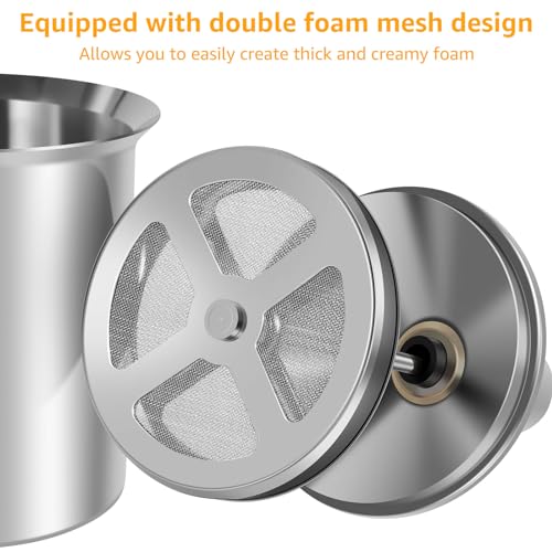 Rvefot 20LU000P435D35WX40RS1 Manual Milk Frother 400Ml 304 Stainless Pump Milk Foamer thumb #2